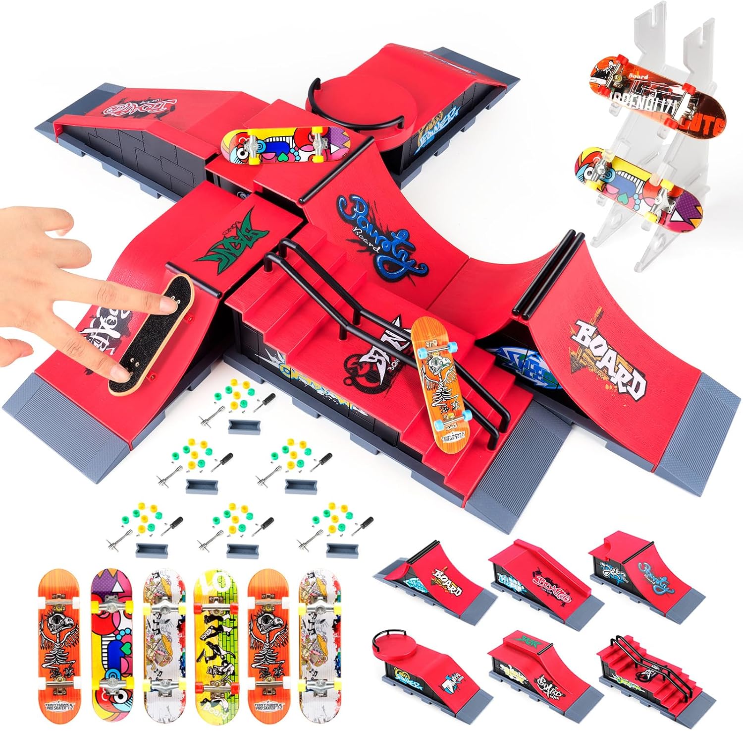 Detalle de KETIEE Fingerboard Ramp Set with 6 Ramps