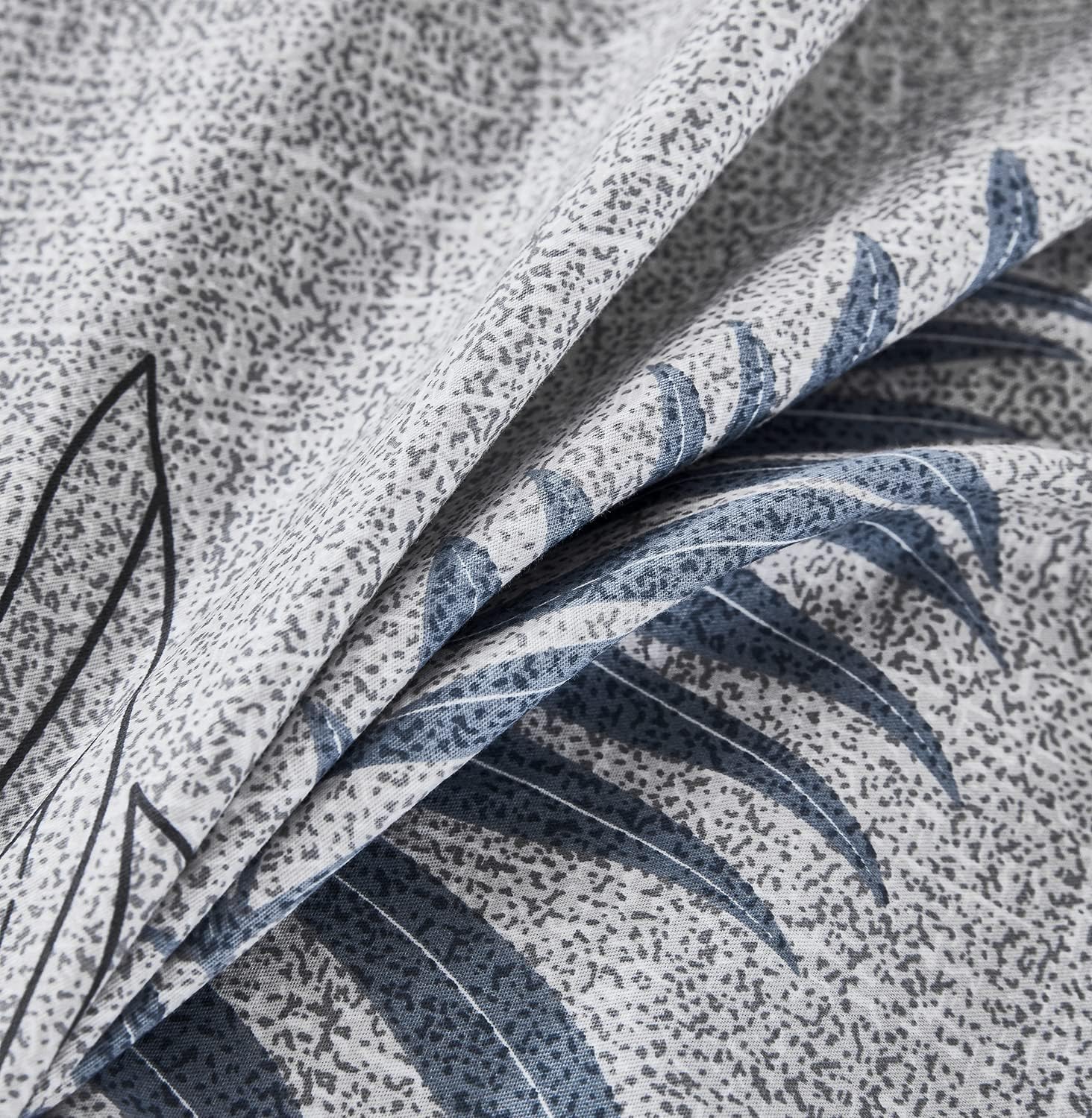 Thumbnail 5 de OAITE 01 King Cotton Duvet Cover Set, Grey-Blue Floral, 3 Pieces
