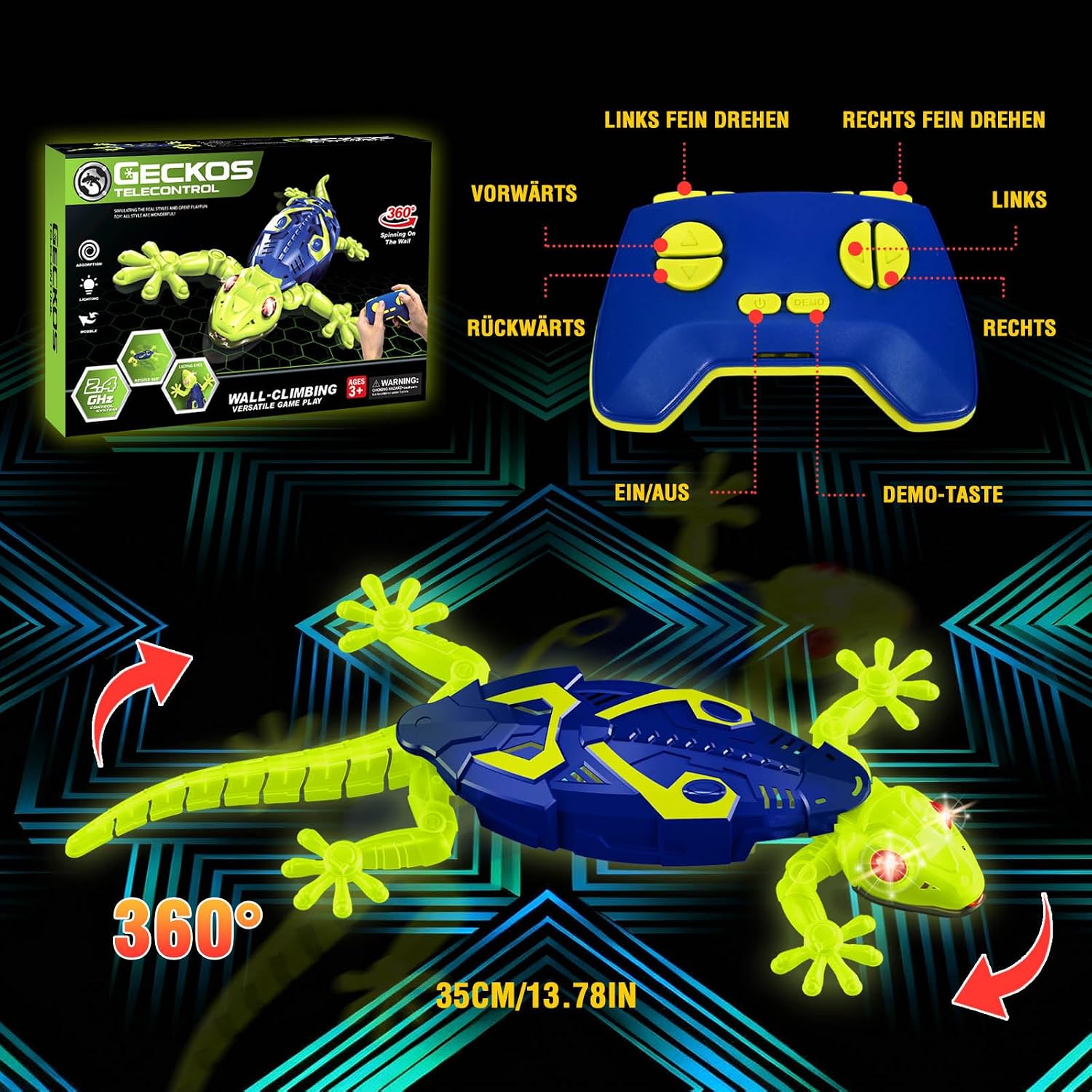 Detalle de HILKKET Gecko Wandflitzer RC ab 3 Jahren
