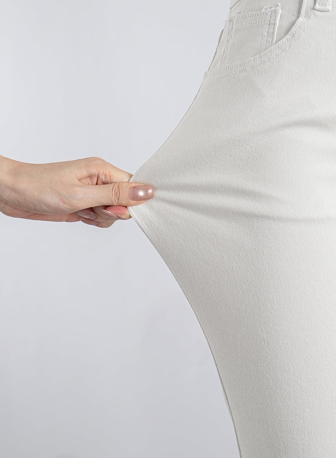 Thumbnail 4 de Sidefeel Women’s High-Waisted Capri Jeans with Straight Leg & Raw Hem