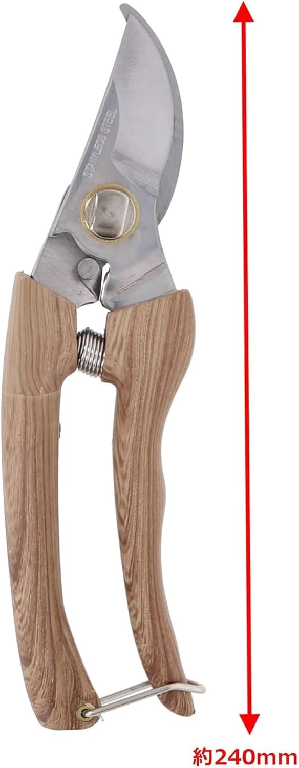 Detalle de 高儀 WOODY TASTE ステンレスレディース剪定鋏 165mm・小さめのハンドル開き