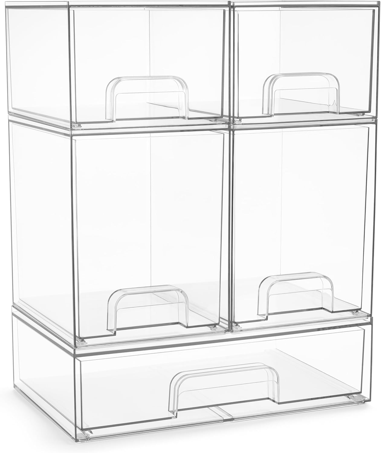 Sorbus Acrylic Storage Containers 5-pack — 12.1" wide