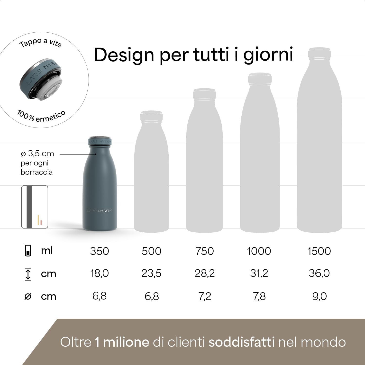 Thumbnail 3 de LARS NYSØM Borraccia Termica 350ml in Acciaio Inox – Design funzionale e isolamento affidabile