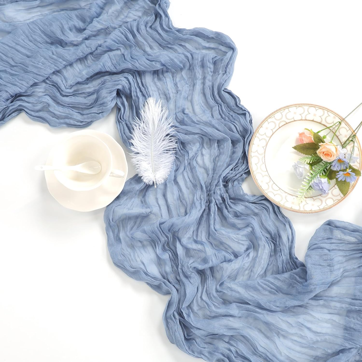 Thumbnail 5 de 12 Pack Dusty Blue Table Runner 35 x 120 Inch