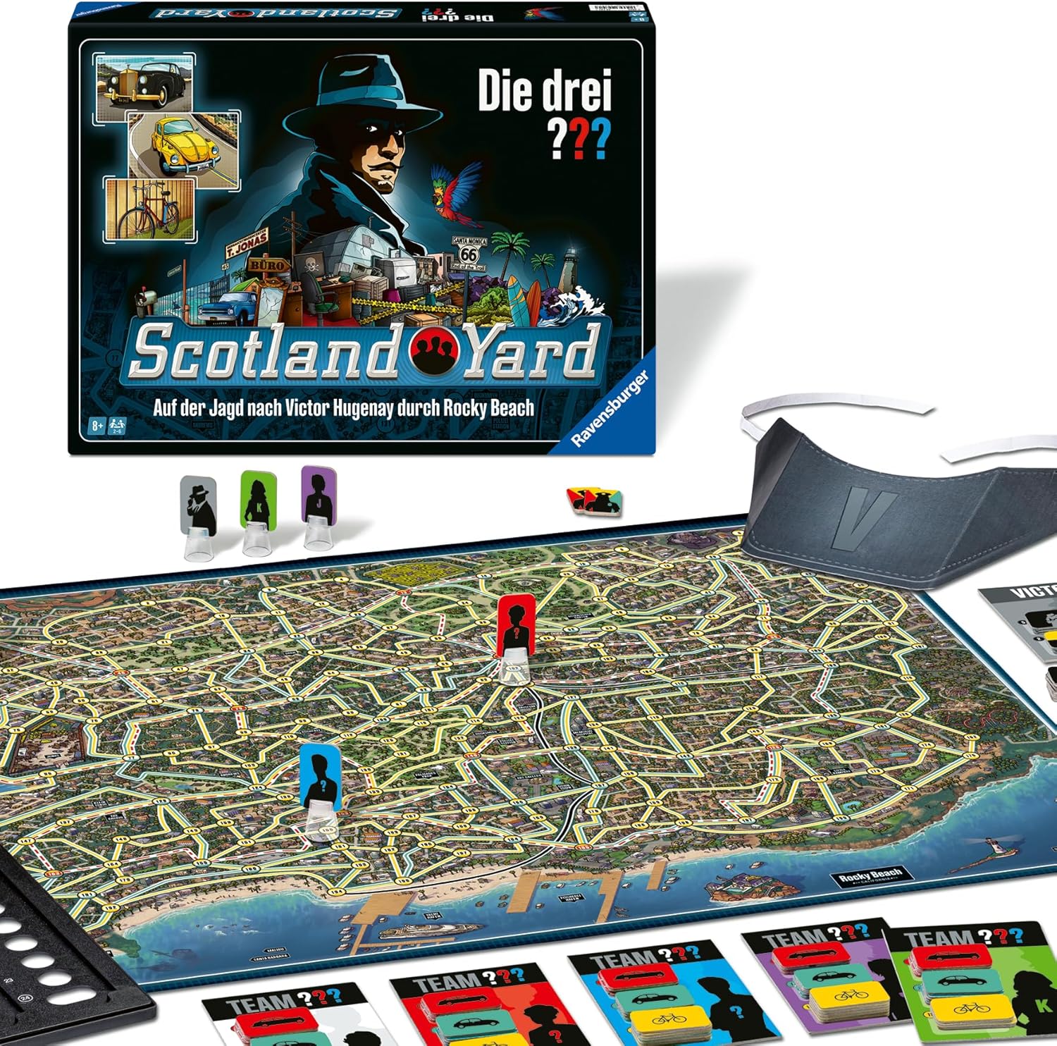 Detalle de Ravensburger 24741 – Die DREI ??? Scotland Yard: Der Detektivklassiker für 2–6 Personen ab 8 Jahren
