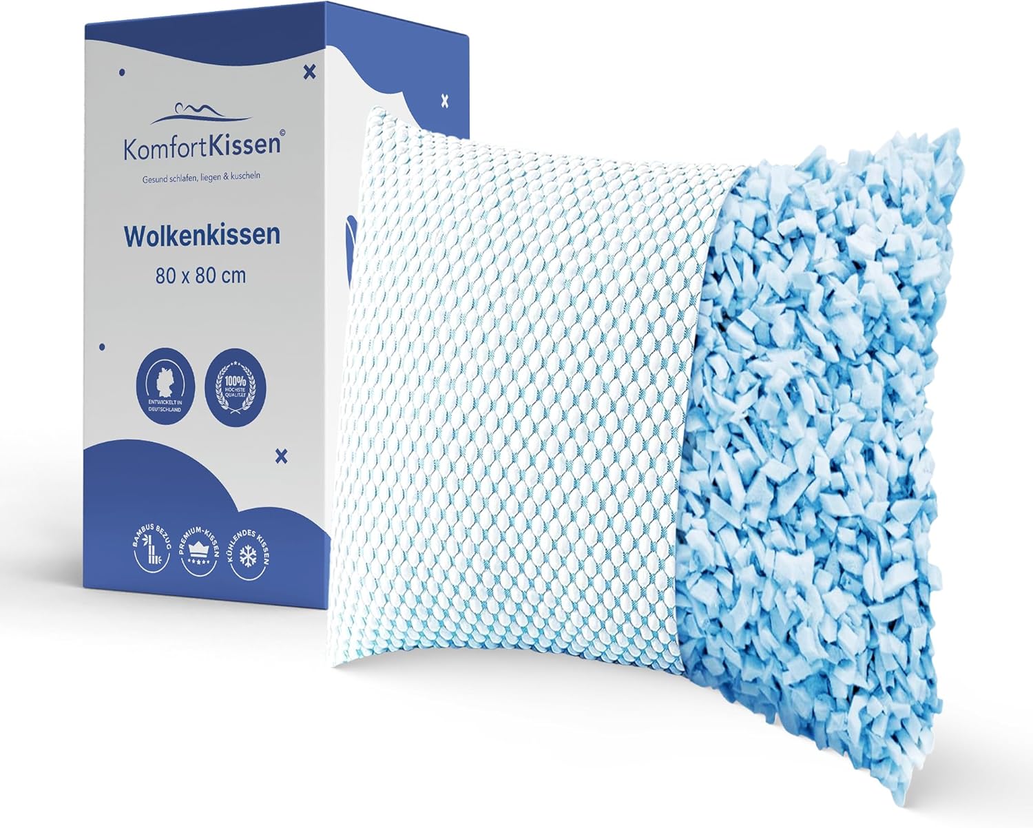 Thumbnail 6 de MKS Kopfkissen 80x80 – 2er Set mit Memory Foam, kühlendem Gel