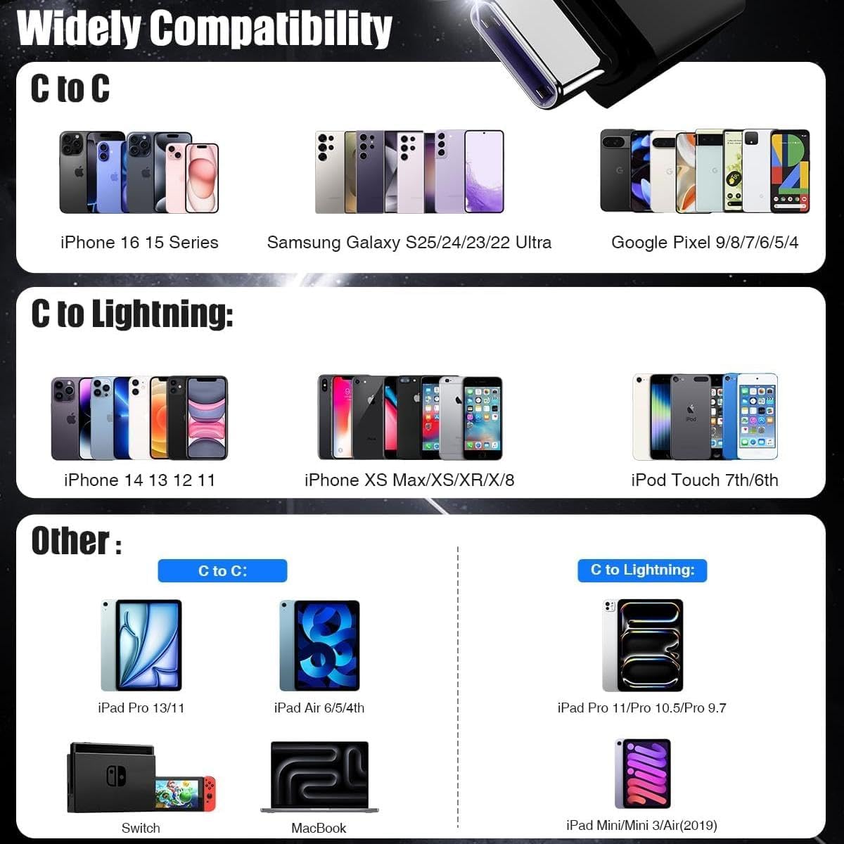 Thumbnail 5 de 2 in 1 USB C to Lightning 10ft