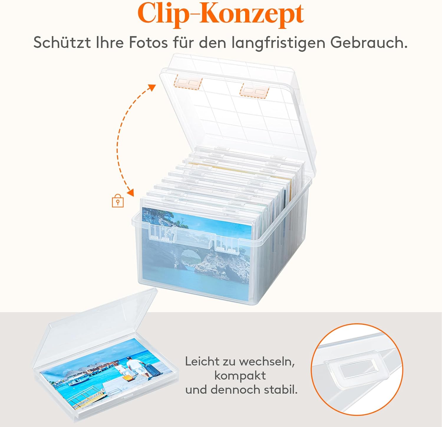 Thumbnail 6 de Lifewit Foto-Aufbewahrungsbox 13×18 cm mit 9 Haltern