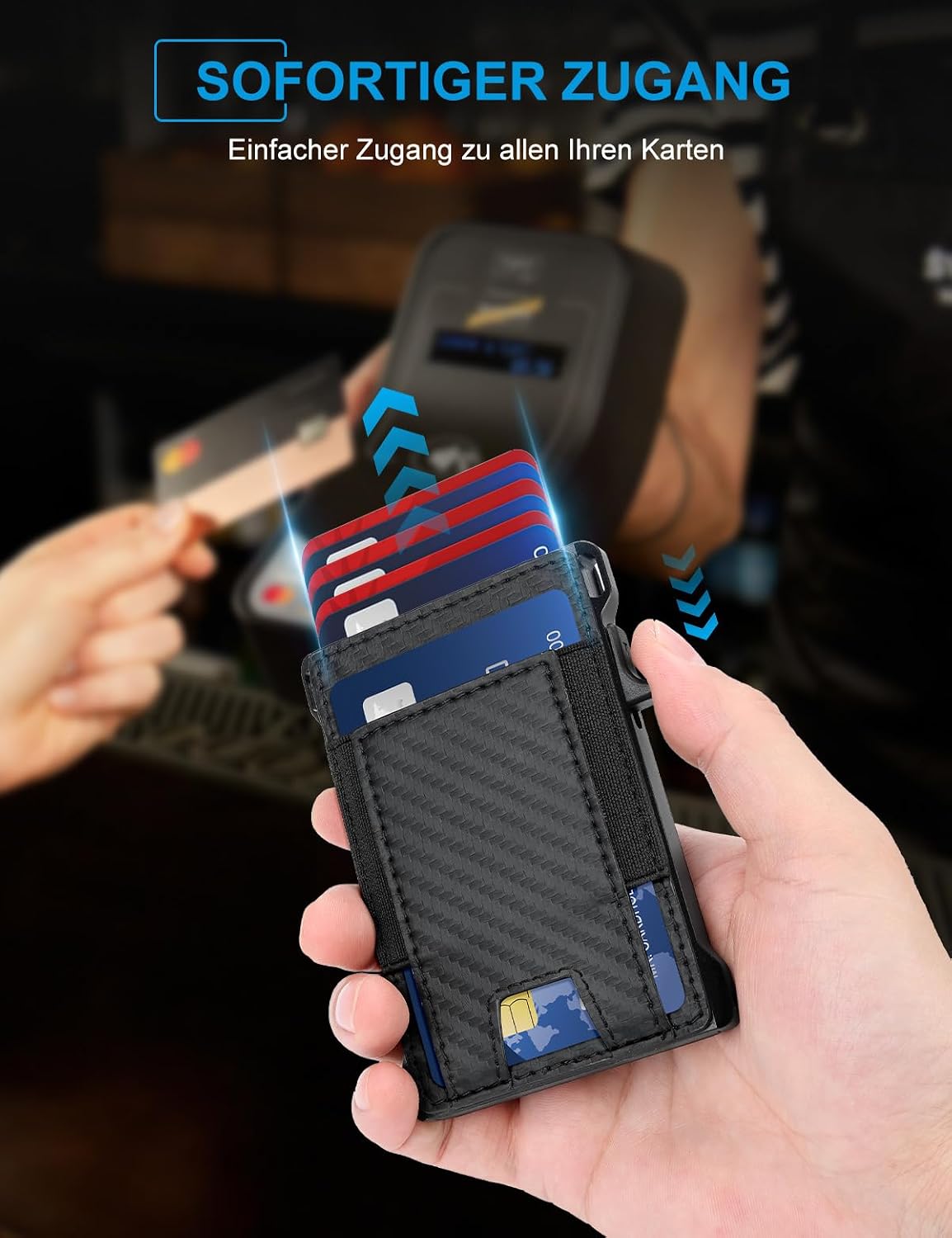 Thumbnail 5 de Kreditkartenetui Slim Wallet mit Münzfach 💼
