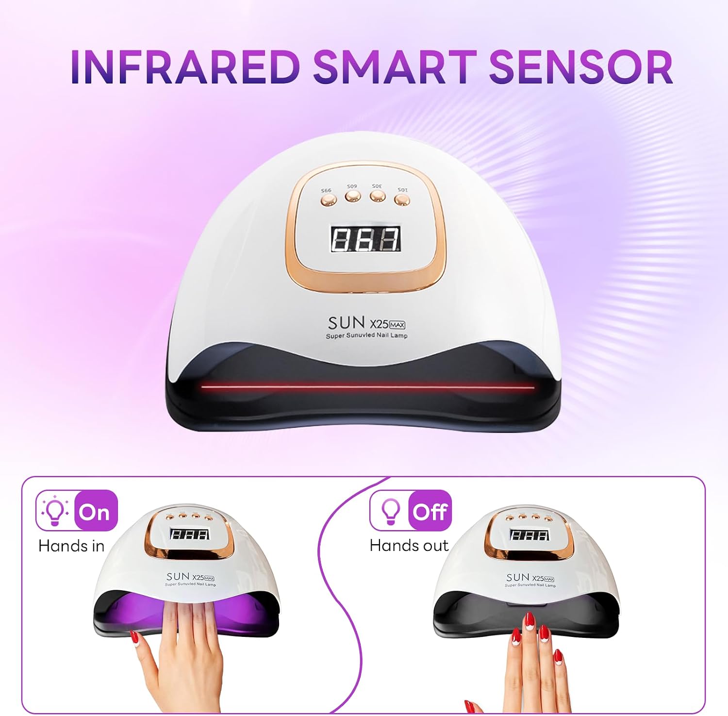 Detalle 2 de Timpou 380W UV LED Nail Lamp — 81 LEDs 💅