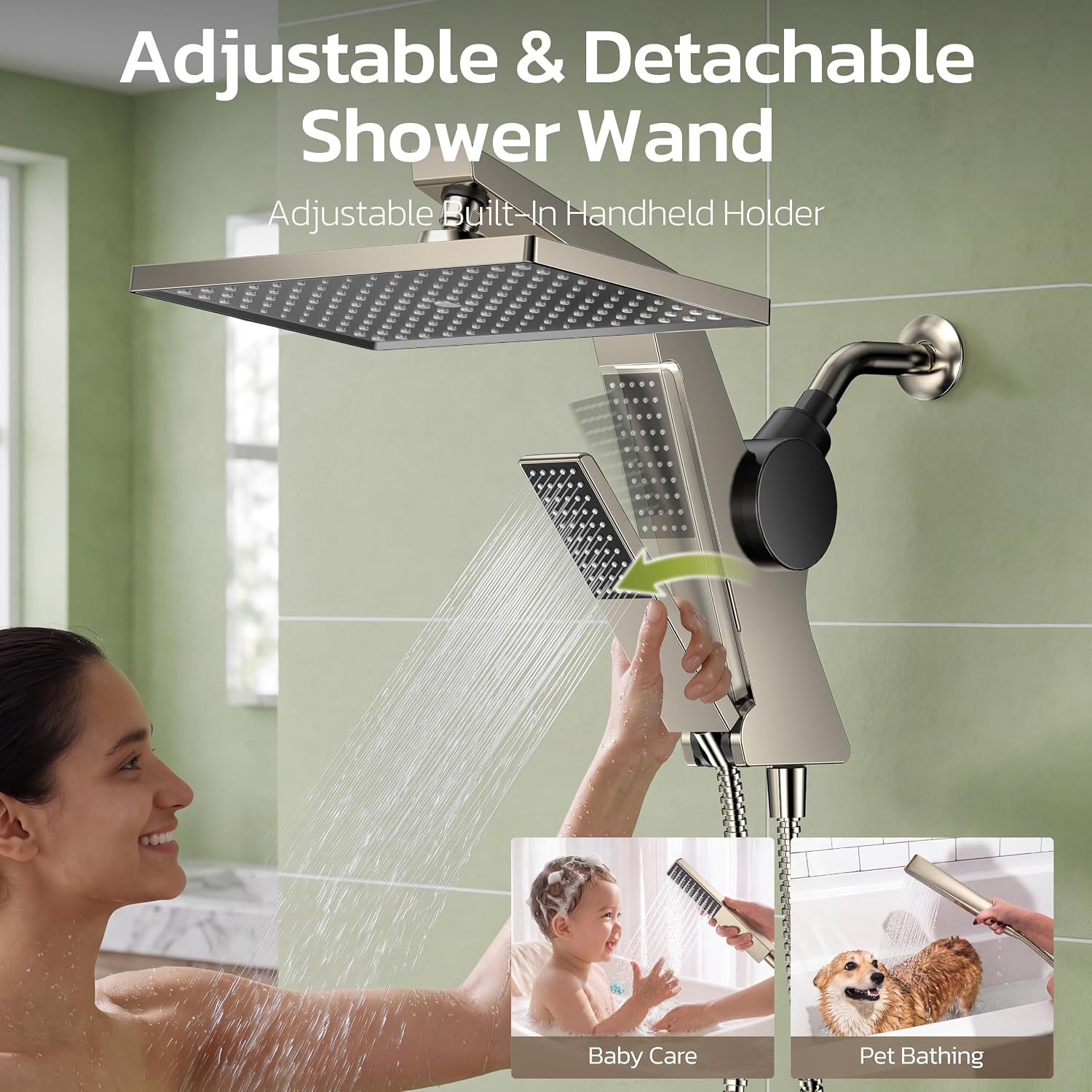 Thumbnail 6 de JDO Rain Shower Head Combo, 12-Inch