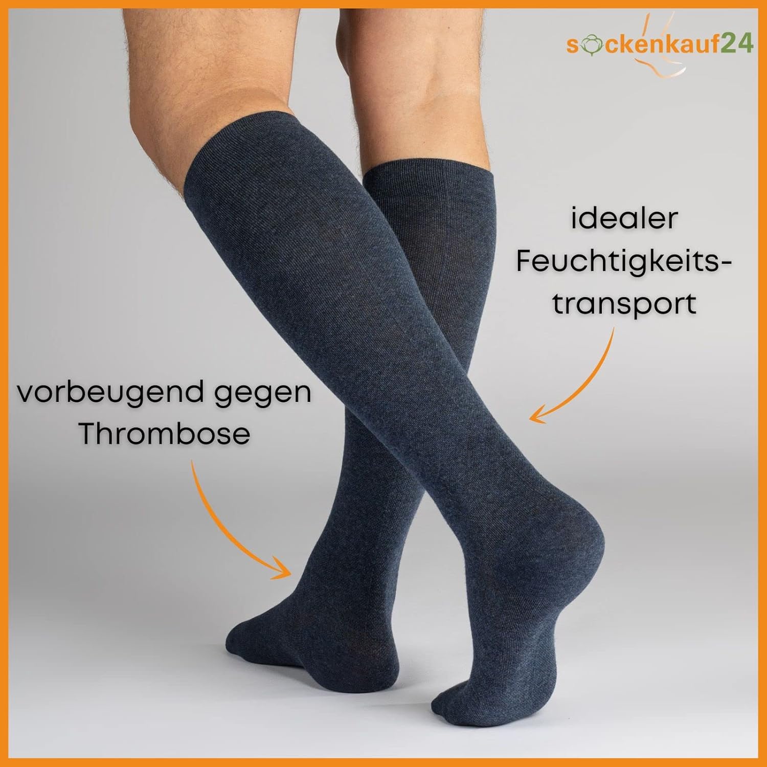 Detalle 2 de Stützstrümpfe für Langstrecken-Sitzen, 4 Paar