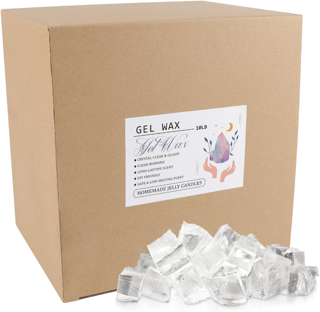 Detalle de fclayvts SV001 Clear Jelly Candle Wax, 10 lb Transparent Gel for DIY