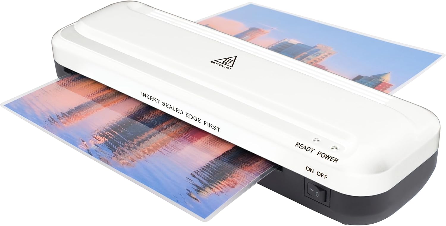 Pavo Premium plastificatrice A4 per documenti, riscaldamento in 5 minuti, bianco