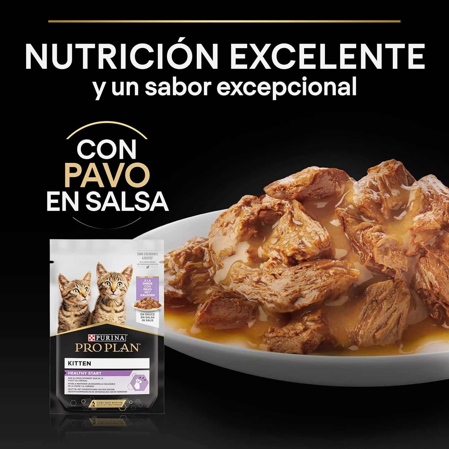 Detalle de Pro Plan Feline Junior PAVO 26X85GR – Croquettes/terrines pour chatons au poulet (26 sachets de 85 g)