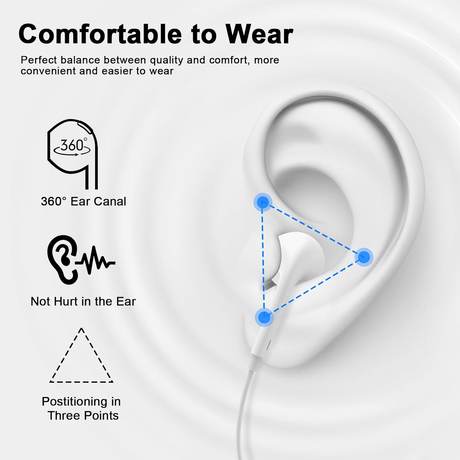 Detalle 2 de FUHAYA Lightning In-Ear Kopfhörer (2er-Pack) — kabelgebundene, Plug & Play Lösung für iPhone