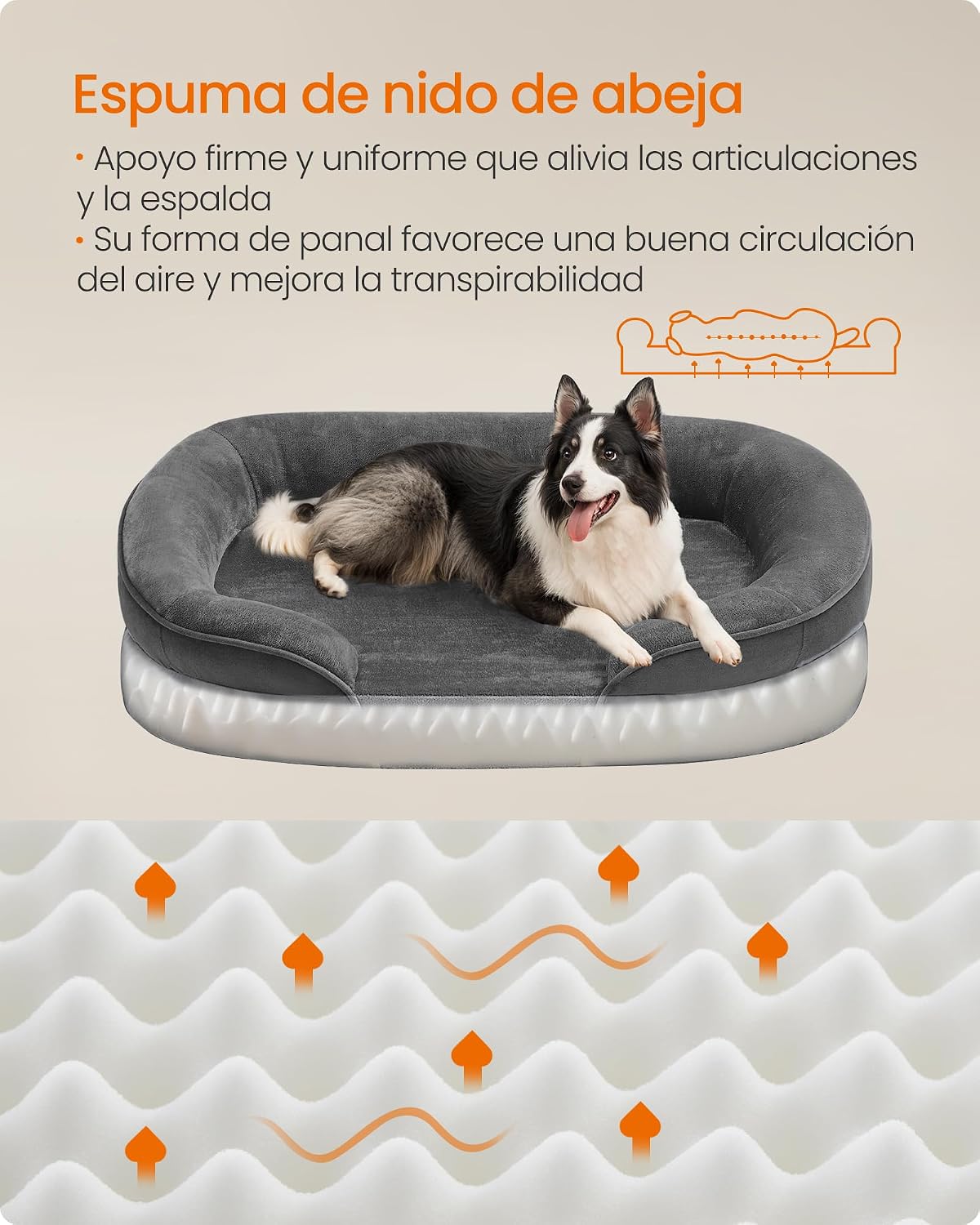 Detalle de Feandrea PGW282GN01 Cama ortopédica 91x68x18 cm