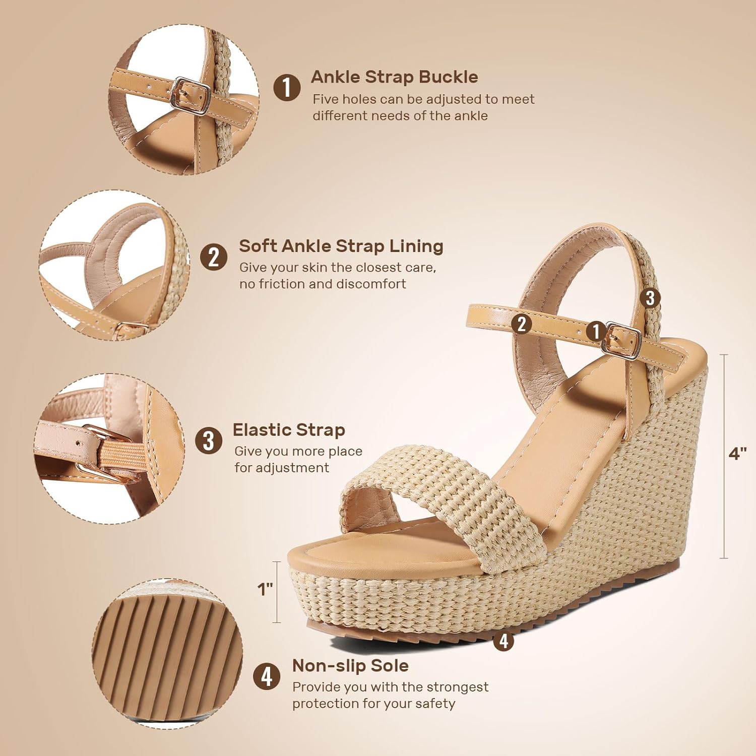 Thumbnail 3 de mikarka Women's Espadrille Wedge Sandals