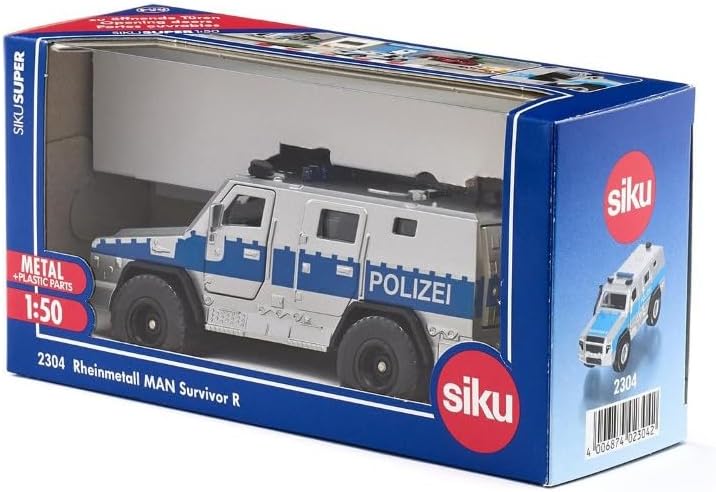 Thumbnail 6 de Siku 2304 Auto della Polizia Rheinmetall MAN Survivor R 1:50 – metallo/plastica, porte apribili