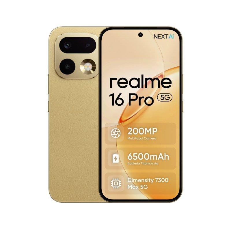 Detalle 2 de Realme 16 Pro 5G 8GB/256GB - Dorado, 6.8" AMOLED y cámara de 200 MP