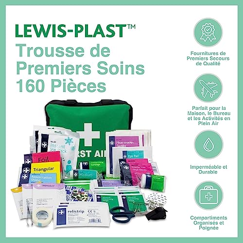 Detalle de LEWIS-PLAST Pièces de premiers soins - Trousse Reliance Medical 160 pièces, kit de sauvetage conforme aux normes européennes