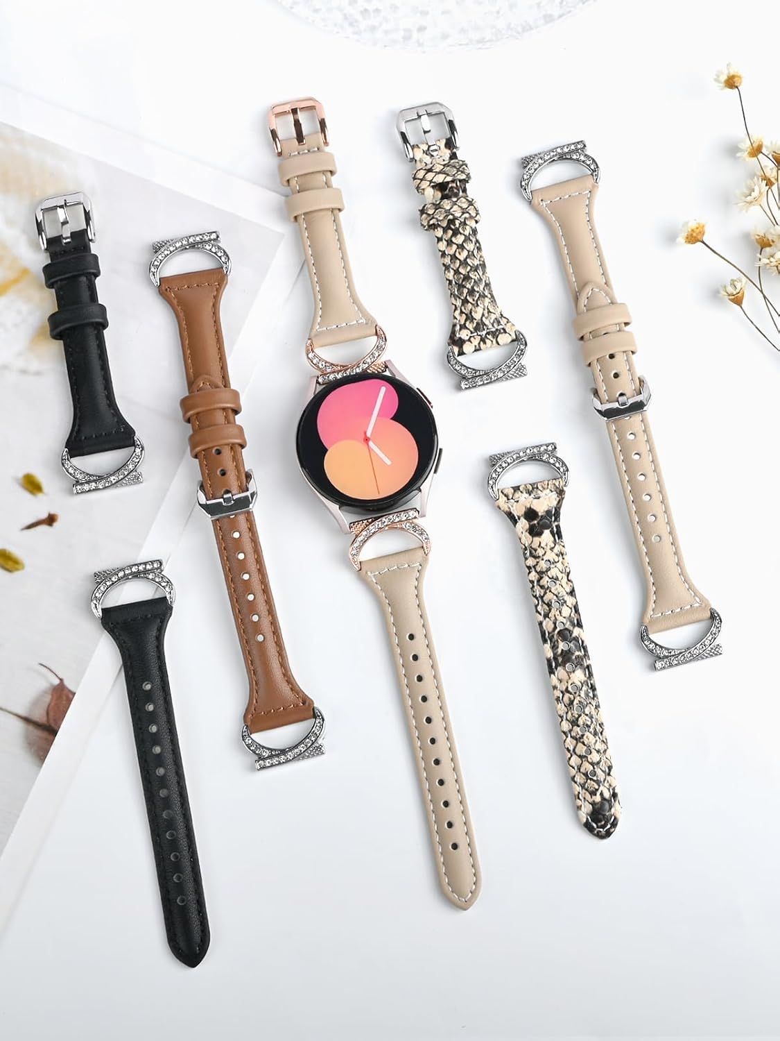 Thumbnail 6 de Vozehui Leather Strap for Samsung Galaxy Watch 7/6/5/4, 20mm – Soft Genuine Leather with Metal Buckle