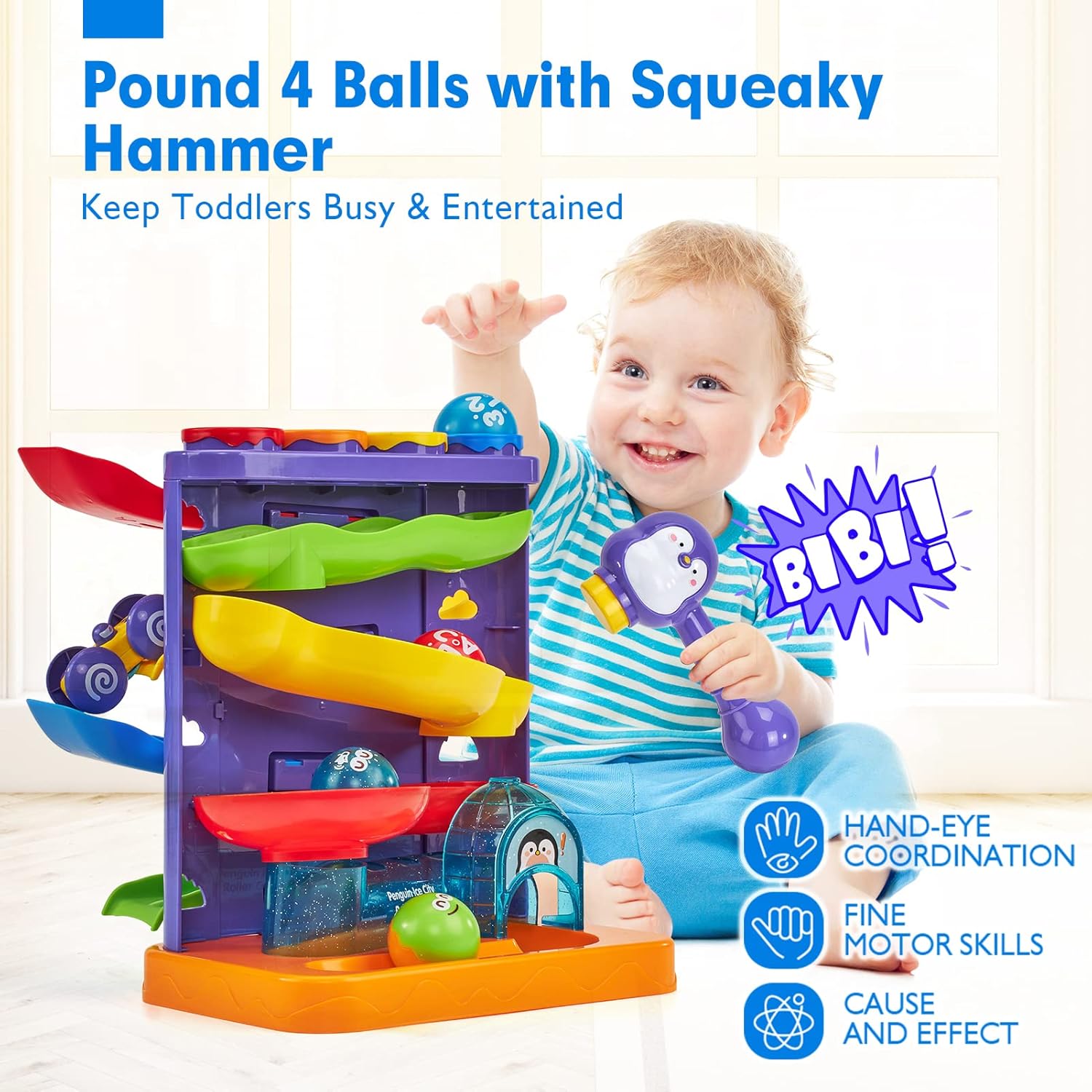 Detalle de hahaland 2‑in‑1 Pound & Roll Toys 12 Months