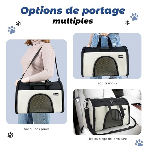 Thumbnail 5 de Zavothy sac de transport pliable pour chat et chien, respirant, taille S beige