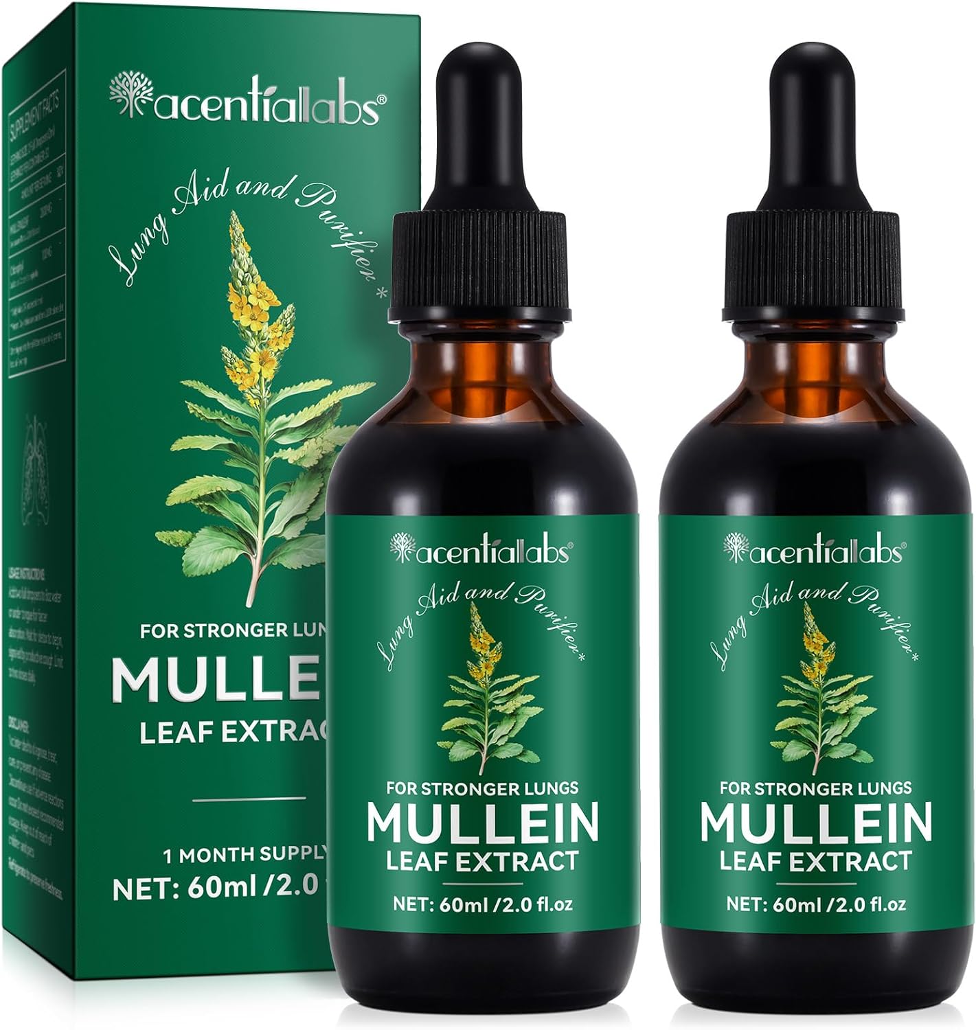 2x Gouttes de mullein pour poumons