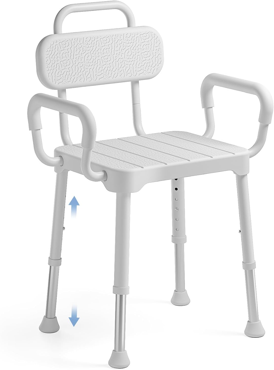 Detalle de Loyoda LSC-009 Shower Chair with Back and Arms, Adjustable Height