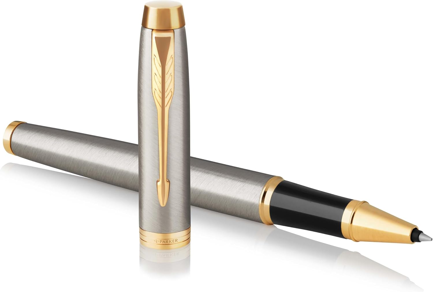 Detalle de Parker IM Rollerball Pen in Brushed Metal with Fine Point Black Ink (Gift Box)