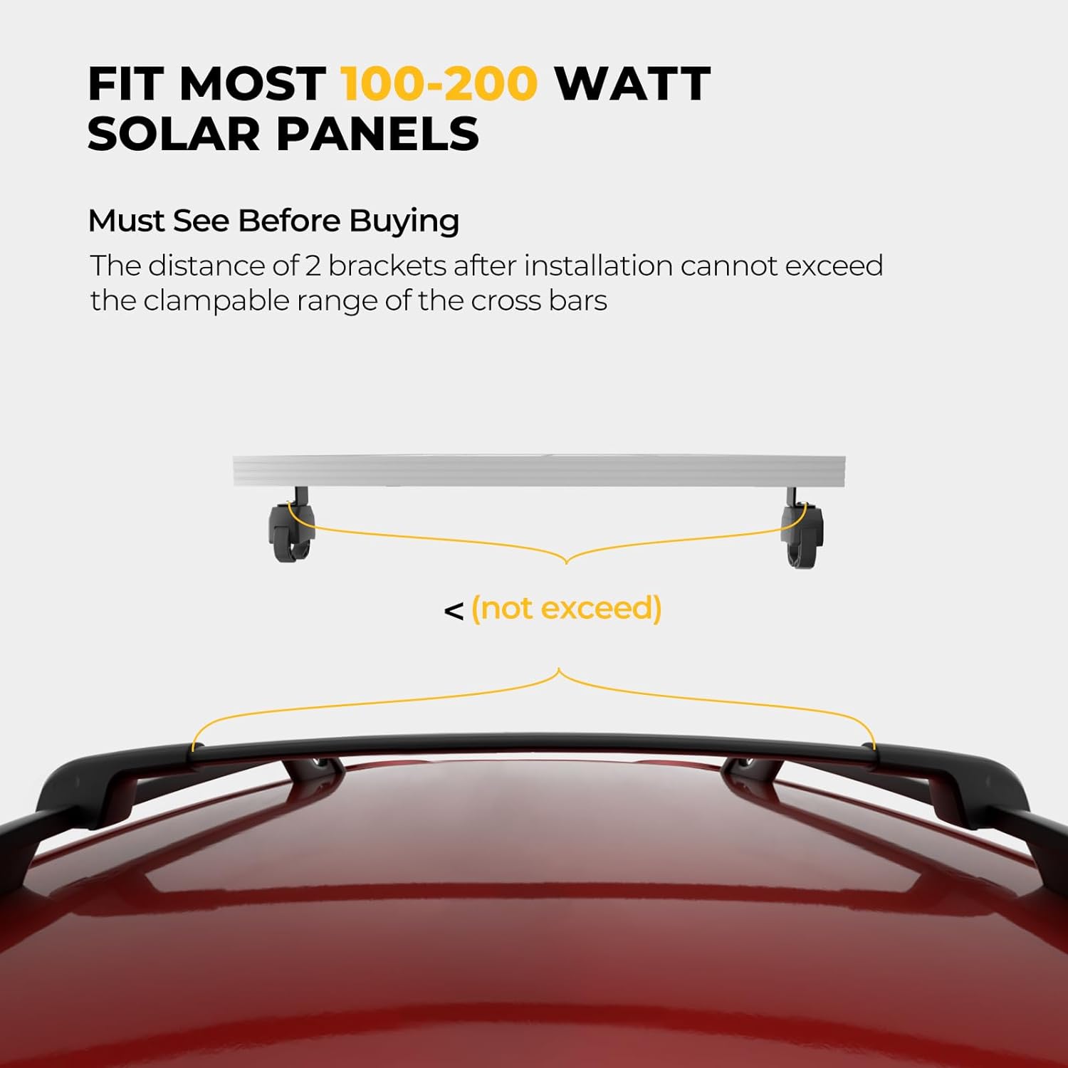 Thumbnail 2 de BougeRV Solar Panel Crab Mounting Kit for Cars with Cross Bars