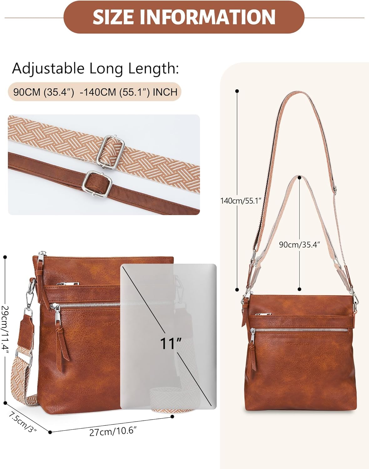Thumbnail 2 de MOCOCITO Umhängetasche Damen – Vielseitige Crossbody aus veganem Leder, 6L, RFID-Schutz