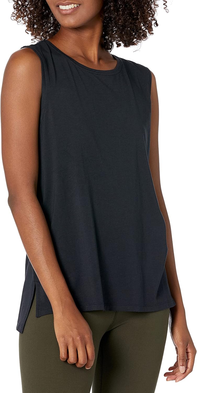 Detalle de Amazon Essentials Women's Soft Cotton Relaxed-Fit Workout Tank Top (Plus Size Available)