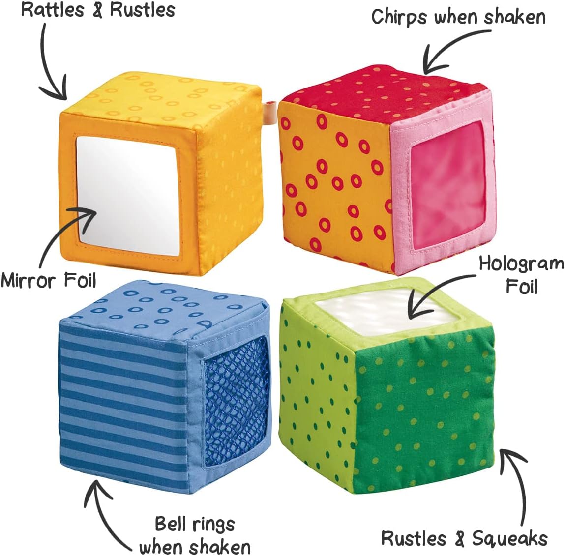 Thumbnail 1 de HABA 1023 Knuddelquartett: Weiche Würfel für Motorik, Stapeln & Entdecken ab 6 Monaten