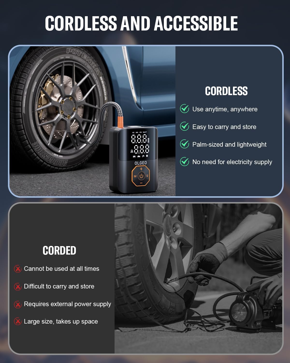Thumbnail 4 de Tire Inflator Portable Air Compressor 160 PSI 📈