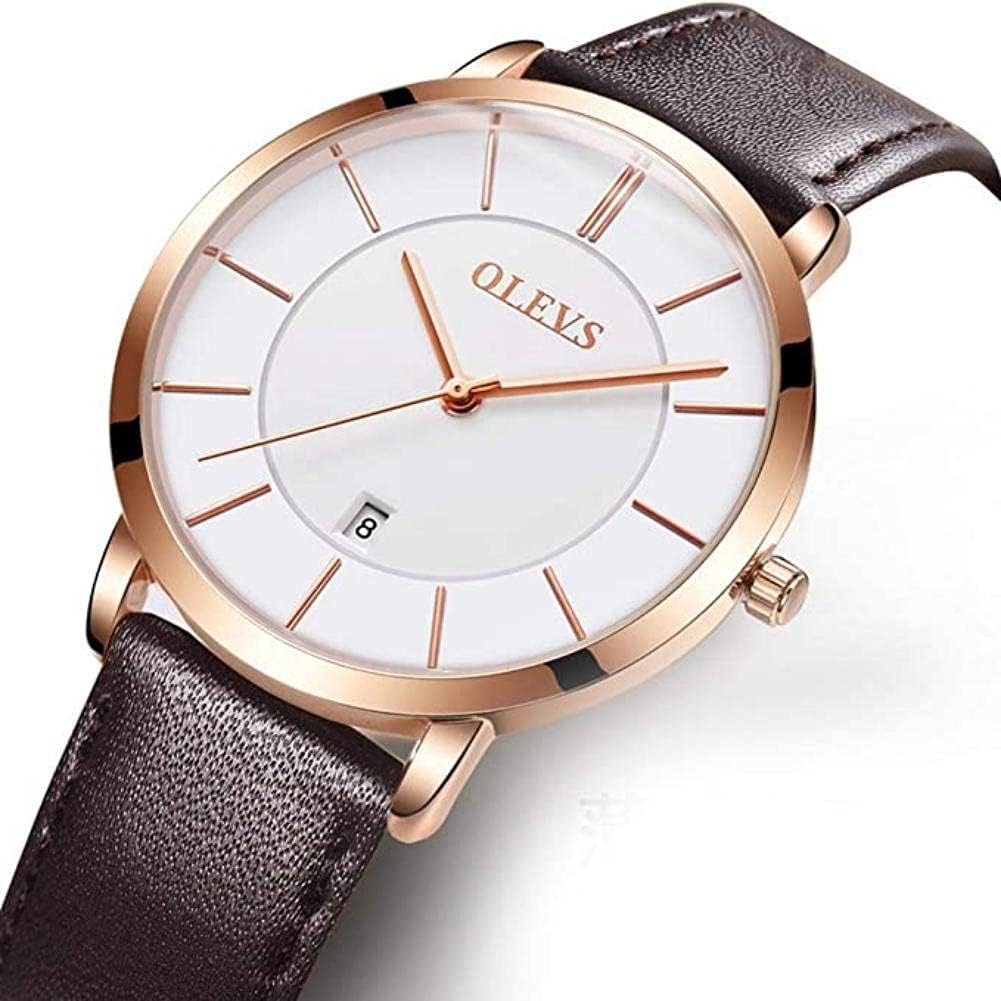Detalle de OLEVS Ladies Quartz Watch – Minimalist ultra-thin design, leather strap, 30M waterproof & date