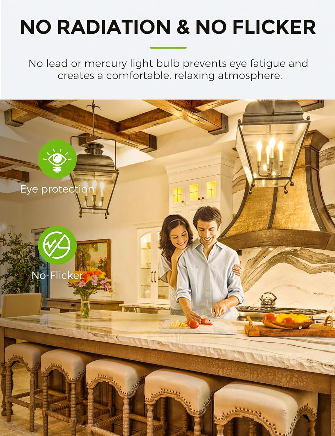 Thumbnail 3 de LOHAS E14 LED candle bulbs (7W, 60W equivalent) – warm white 3000K, non-dimmable, 6-pack