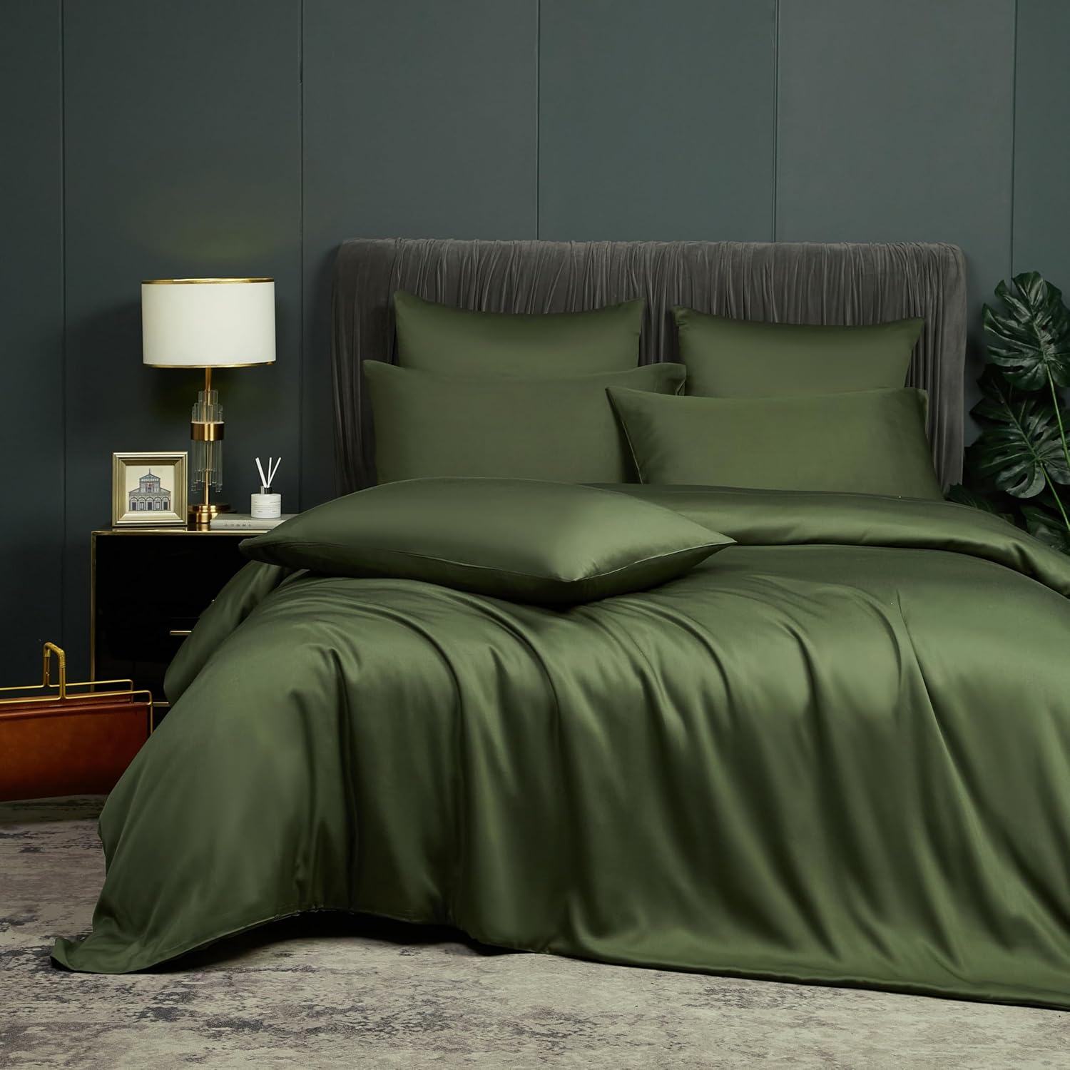 Detalle de DXHOME Bettwäsche Bambus 155x220 cm Grün