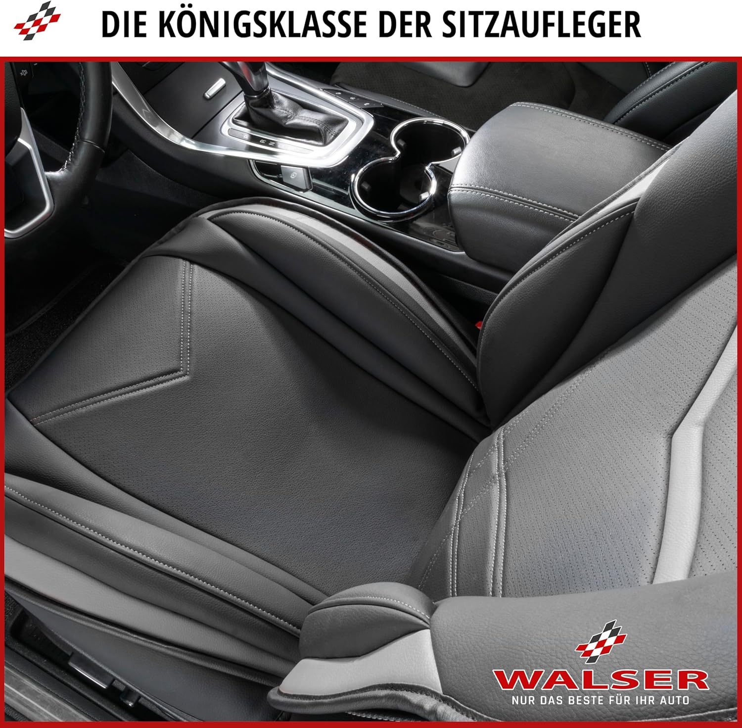 Thumbnail 6 de WALSER Sitzauflage Auto Rey – universeller Sitzschoner für Vordersitze im Rennsport-Look (schwarz/blau)