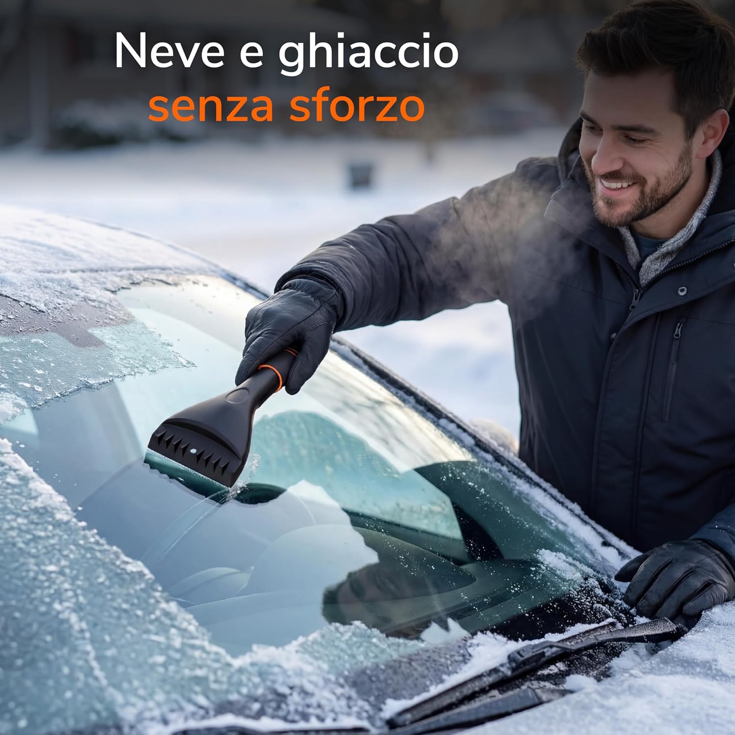 Detalle 2 de Upgrade4cars: 2 Raschietti Ghiaccio Auto Alta Qualità & Stabile con Impugnatura Ergonomica