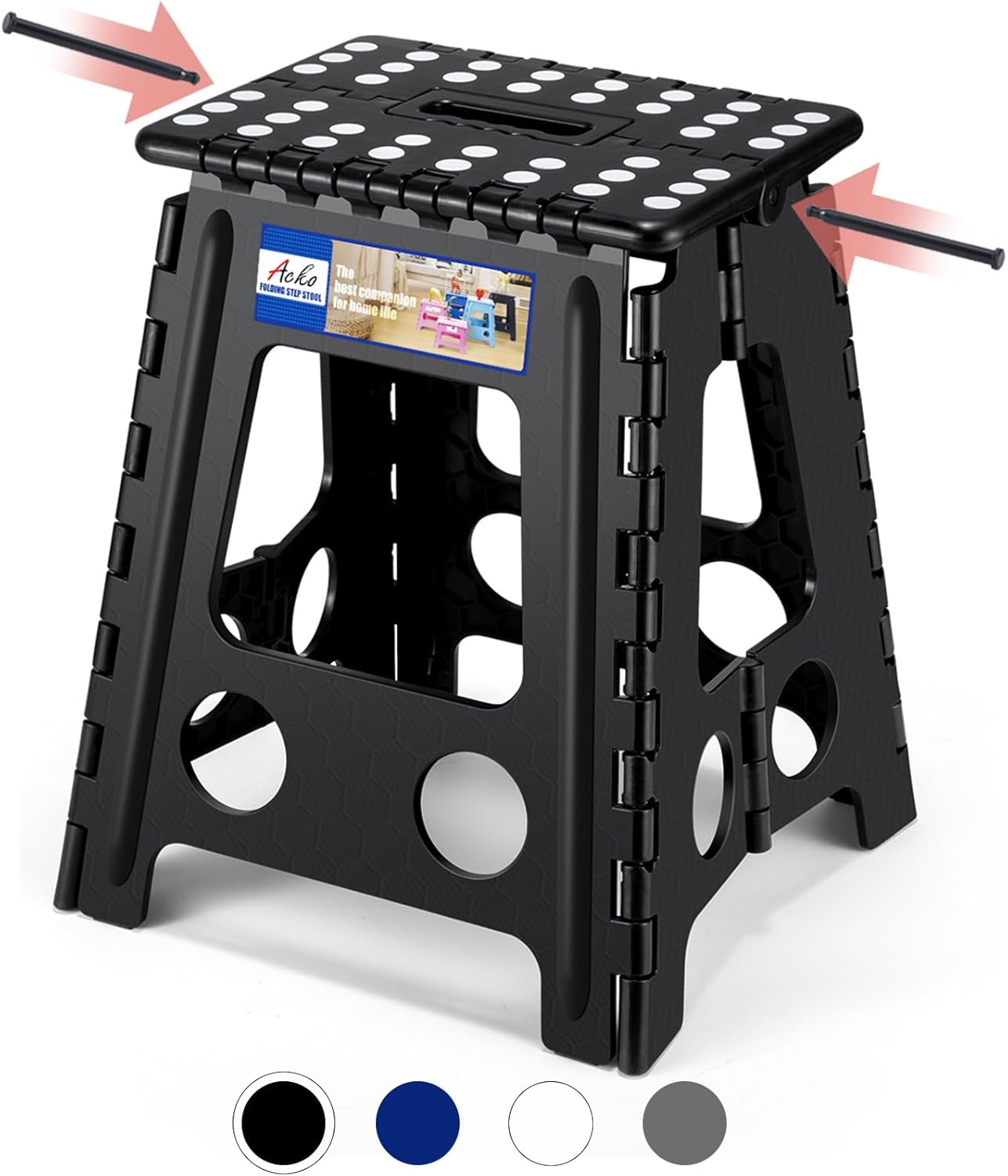 ACKO Folding Step Stool 16 Inch 400 lbs