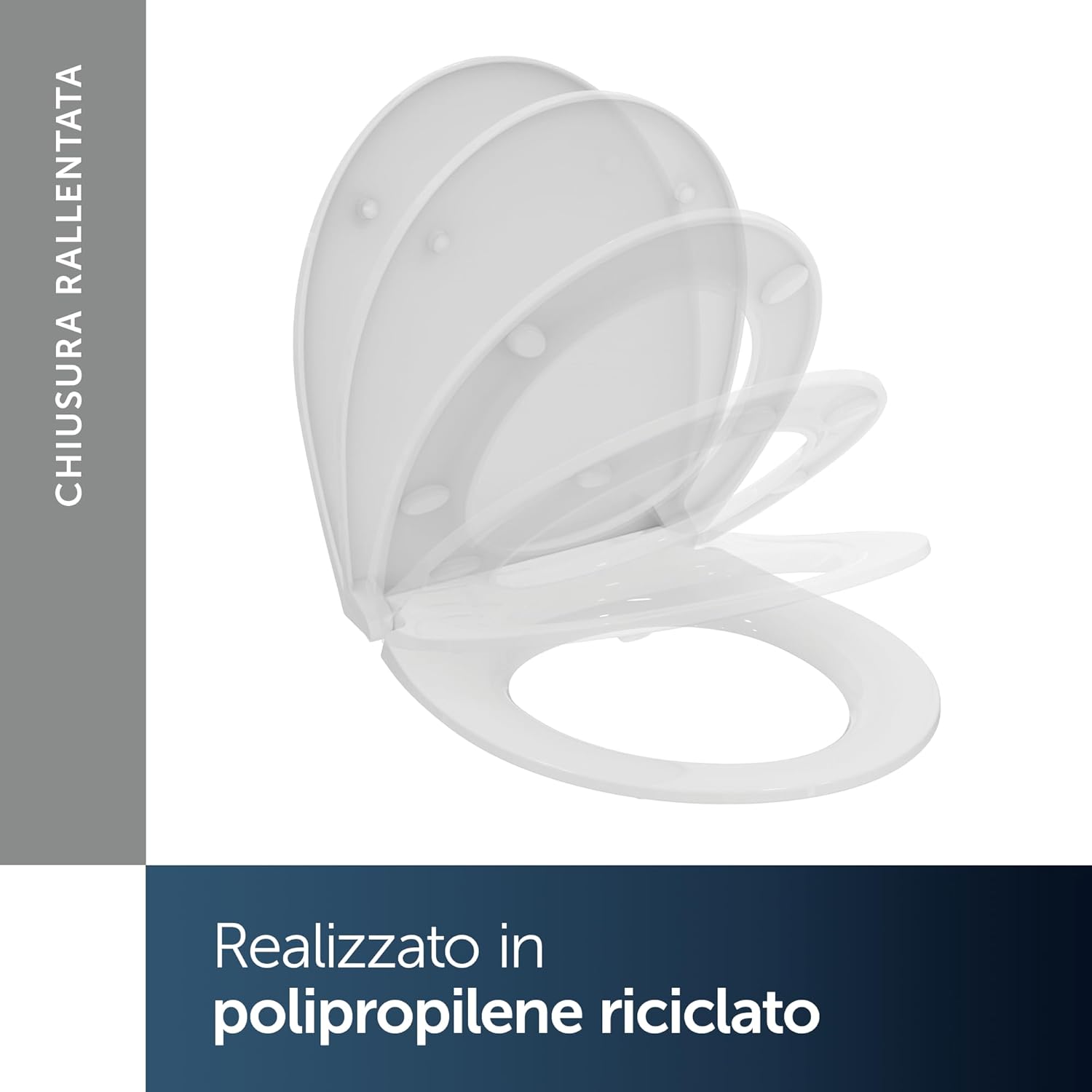 Thumbnail 6 de Ideal Standard Tirso Sedile WC universale: sedile ovale con chiusura ammortizzata, rimuovibile e realizzato in polipropilene riciclato