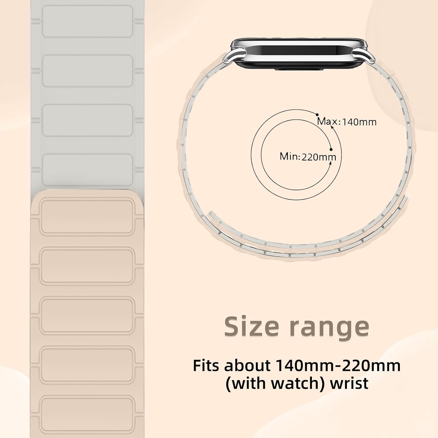 Detalle de RosMank Silicone Watch Band for Xiaomi Smart Band 10/9/8 – Magnetic Replacement Strap