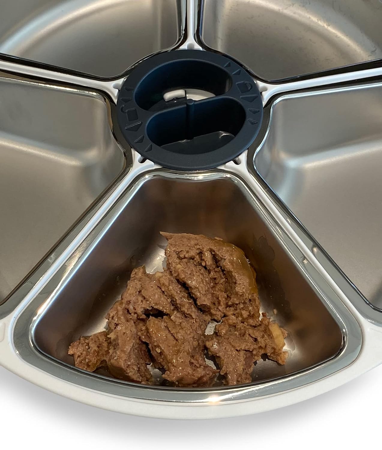 Detalle 2 de Closer Pets C500 automatische voerautomaat met 5 vakken, RVS kommen en koelelementen