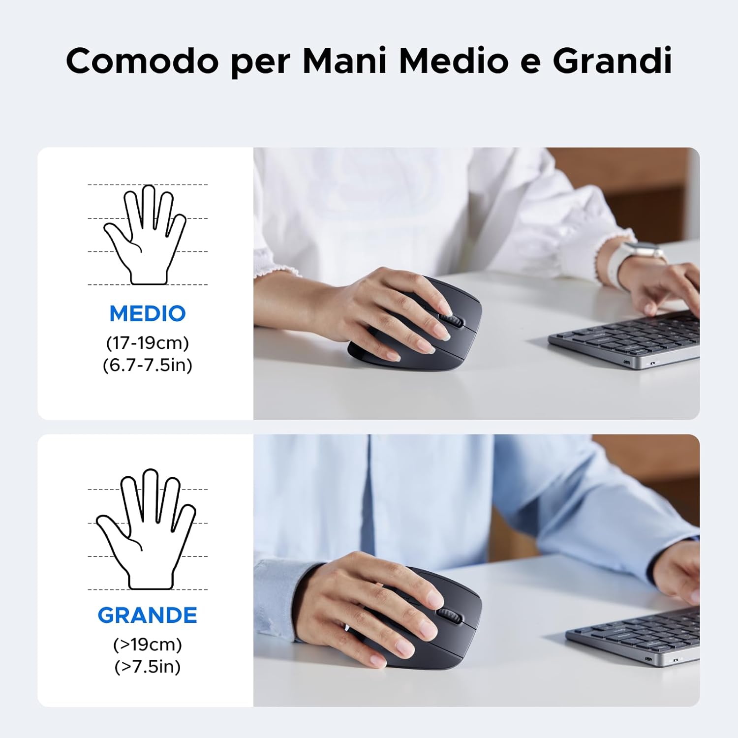 Thumbnail 5 de UGREEN Mouse Ergonomico Verticale Wireless 2.4G, DPI 1000/1600/2000/4000, Compatibile con PC, Mac e Linux