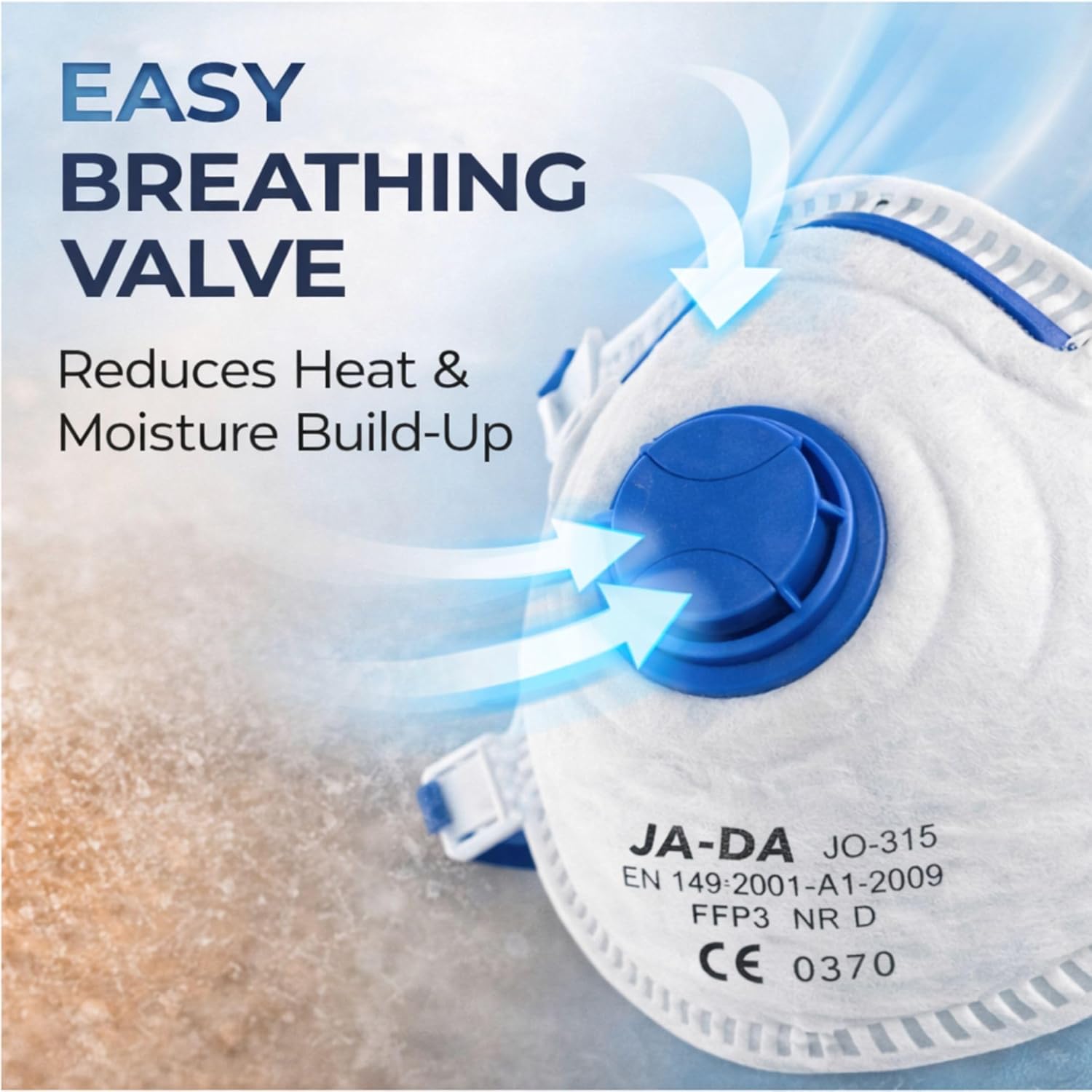 Detalle 2 de Cleanstro FFP3 disposable face masks with exhalation valve (5-pack) for DIY dust and sanding