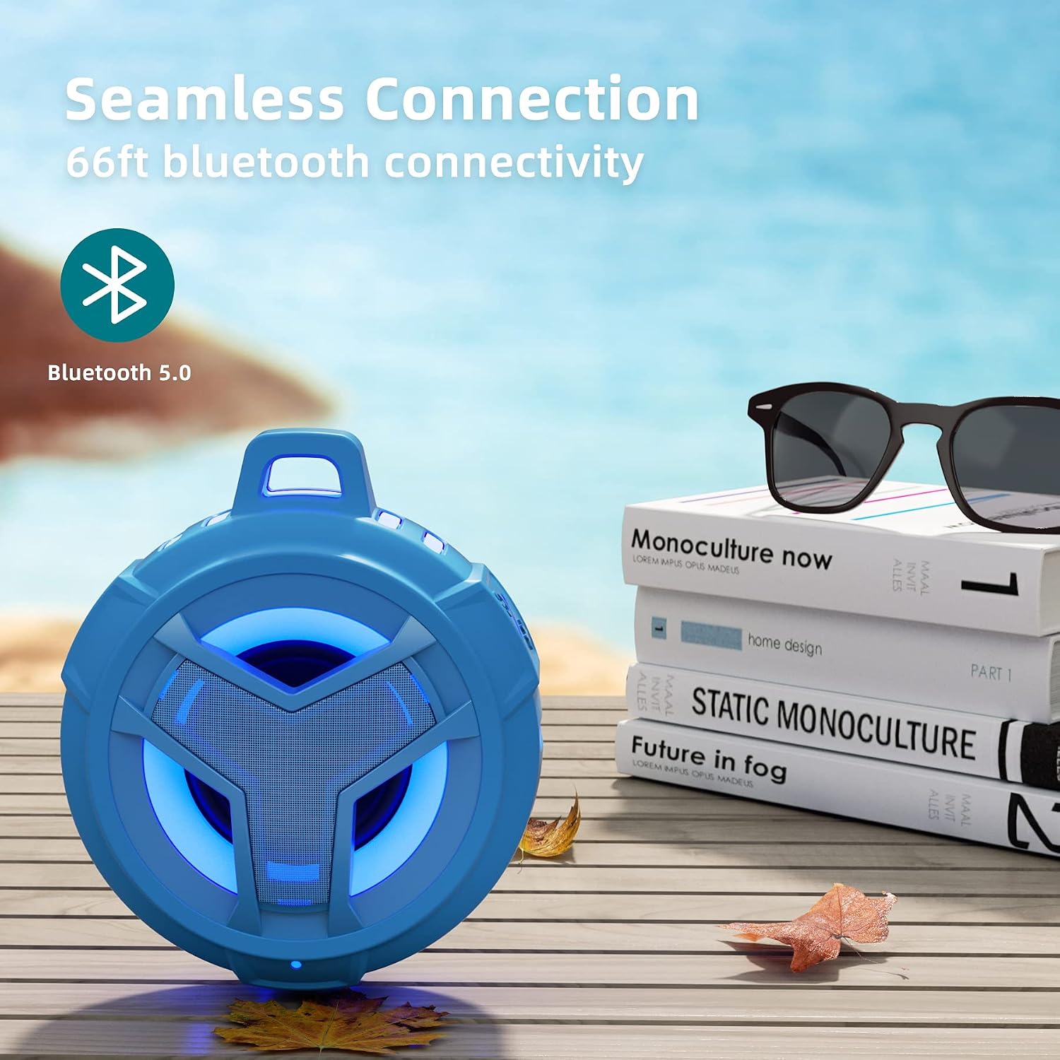 Detalle de EBODA Shower Bluetooth Waterproof Speaker, IPX7 Floating, 24-Hour Playtime