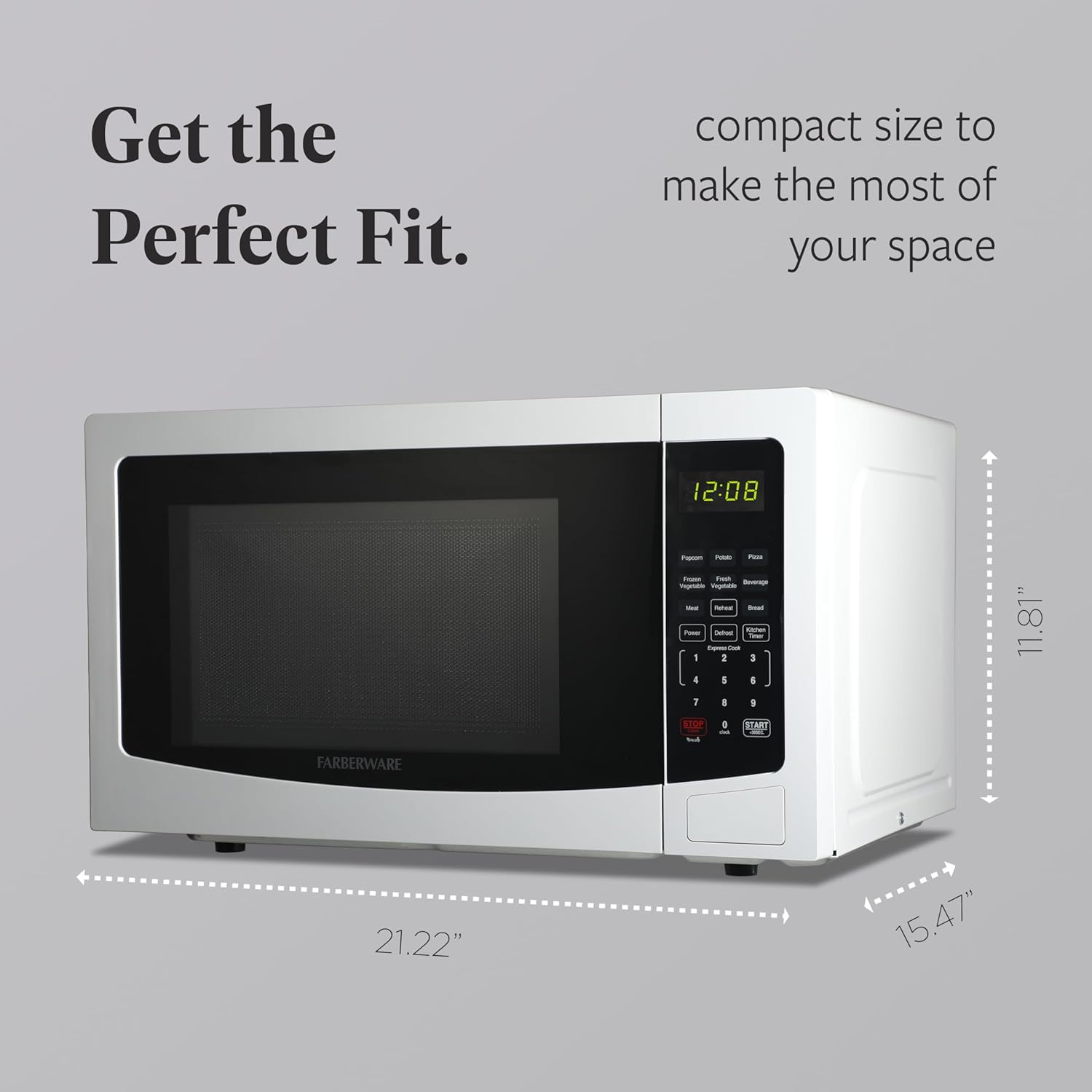 Thumbnail 3 de Farberware 1.1 Cu. Ft. Countertop Microwave Oven (1000 Watts) with Auto Cook, Defrost, and Child Safety Lock