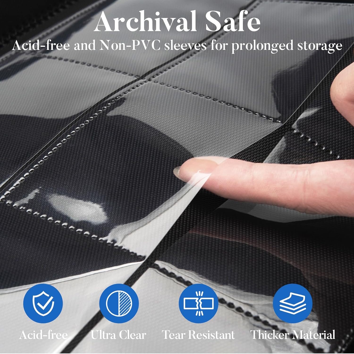 Thumbnail 3 de Premium Zip Card Binder 12-Pocket (Fabmaker) — PU Zipper Trading Card Album for Up to 912 Cards, Black